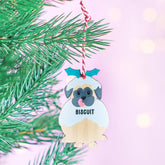 Oakdene Designs Christmas Decorations Personalised Christmas Pug Decoration